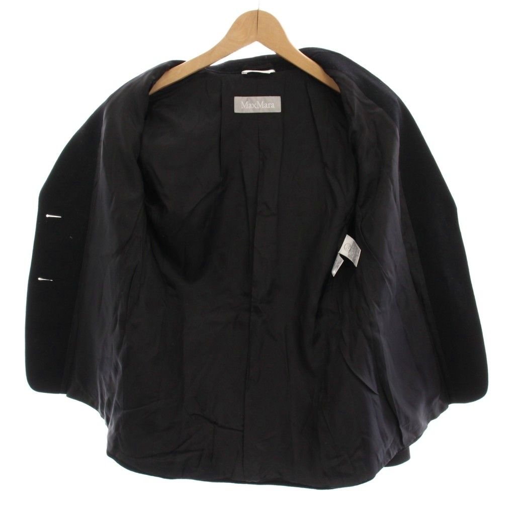 【美品】マックスマーラ　ウールシングルテーラードジャケット　ブラック　黒　40 MaxMara 黒 テーラードウールジャケット
