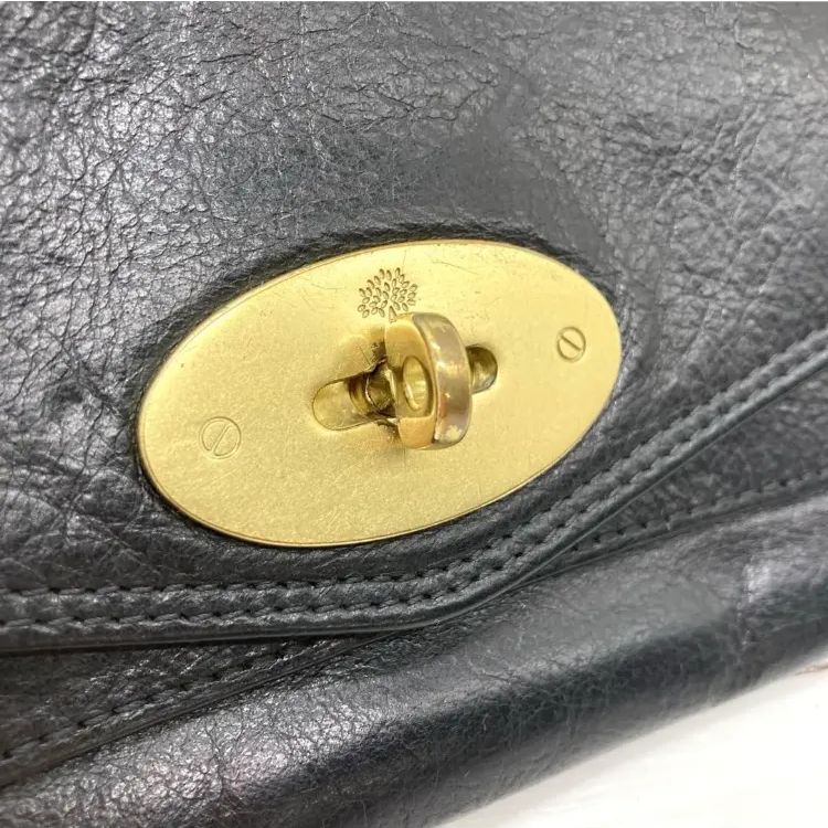 美品❣️ MULBERRY マルベリー レザー ターンロック二つ折り長財布