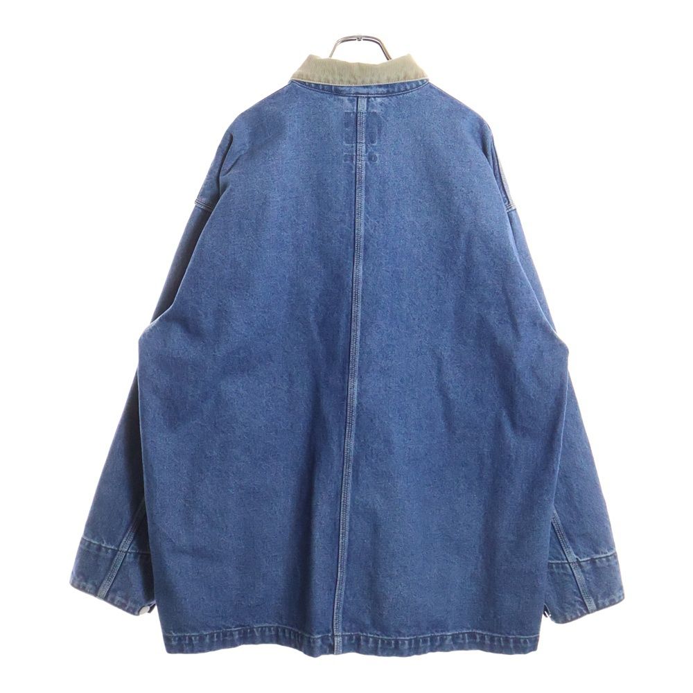 BEAMS ビームス ルーズ デニム カバーオール ジャケット L インディゴ BEAMS（ビームス）の「ルーズ デニム カバーオール ジャケット（デニム
