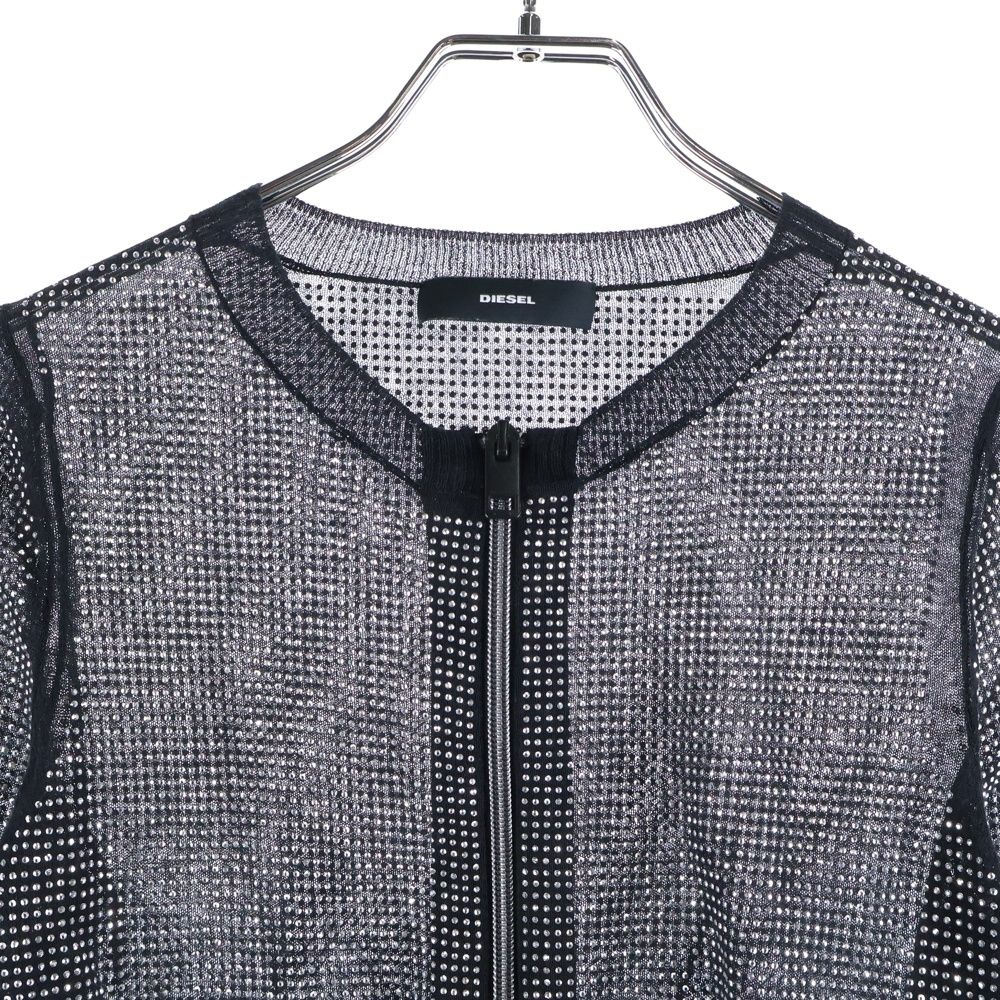 DIESEL (ディーゼル) スタッズ装飾 ジップアップニットブルゾン 