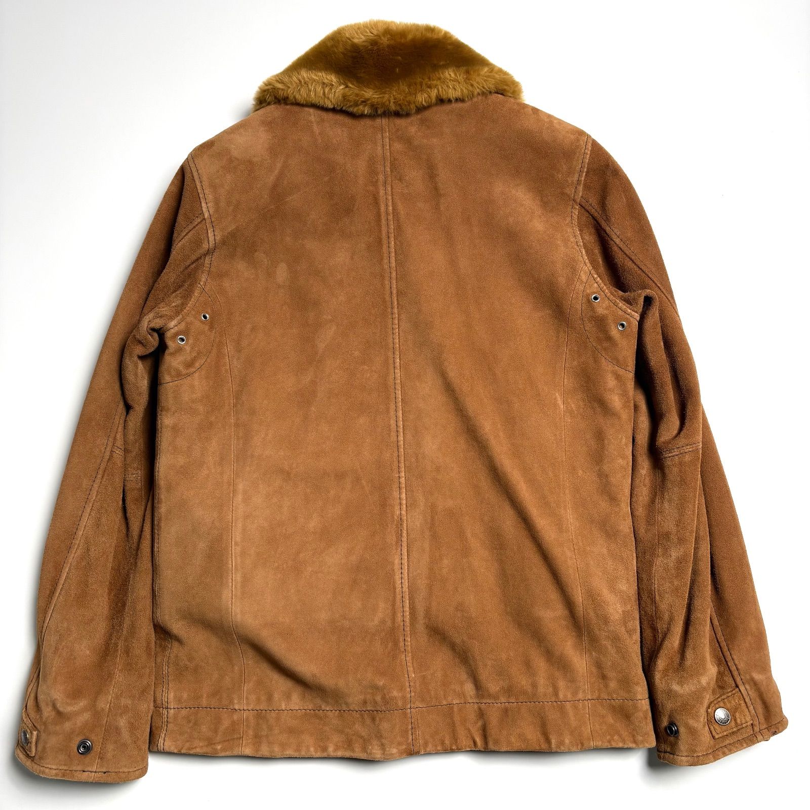 山羊革】Schott レザージャケット キャメル S デッキジャケット ボア