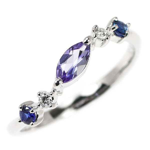 田崎真珠 K18WG タンザナイト サファイア ダイヤモンド D0.03ct - メルカリ