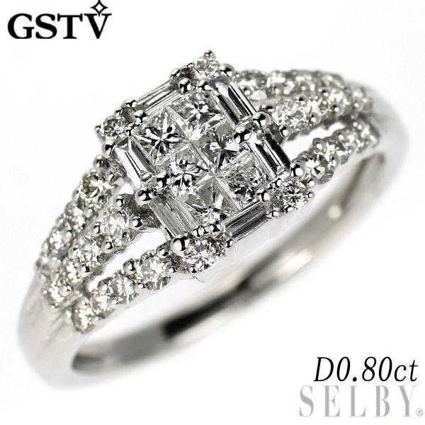 GSTV Pt950 ダイヤモンド リング 0.80ct ミステリーセッティング