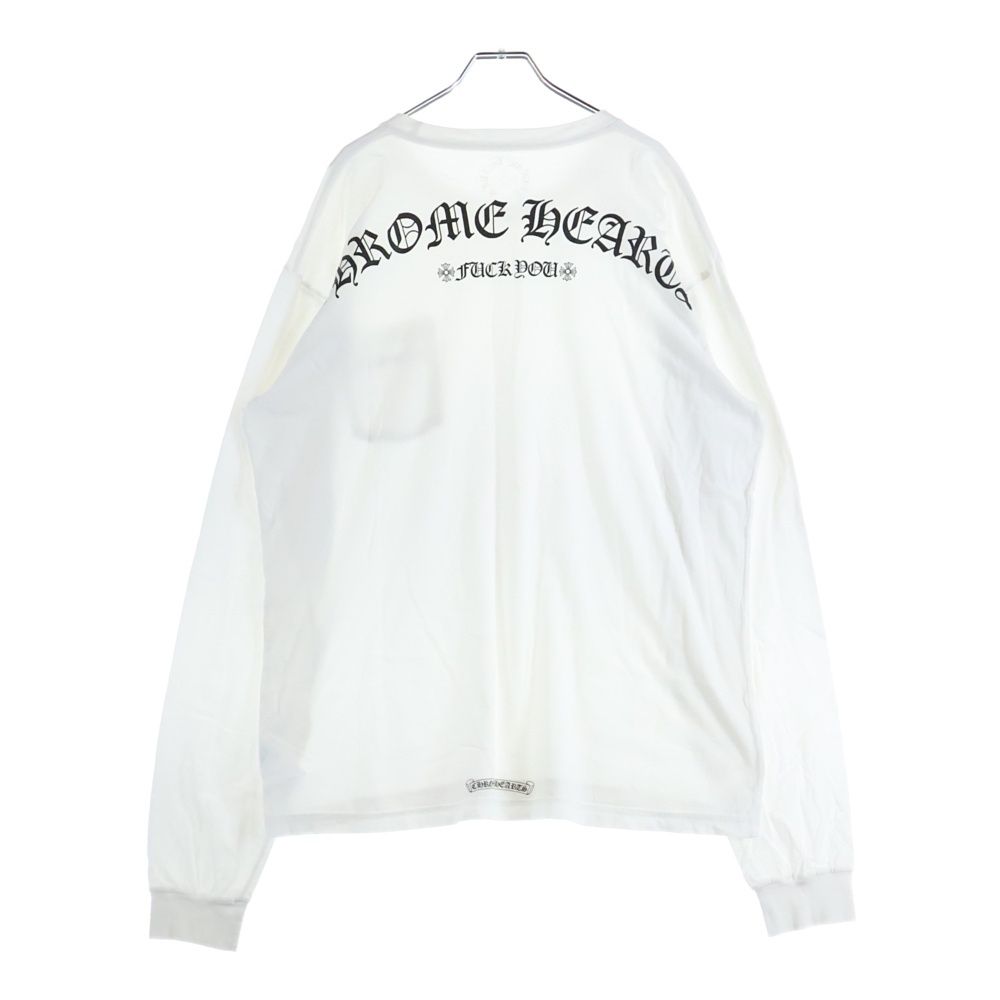 新品未使用 クロムハーツ アーチロゴ バックプリントTシャツ ホワイト 海外品 CHROME HEARTS (クロムハーツ) CH L/S 1 バックアーチロゴプリント長袖