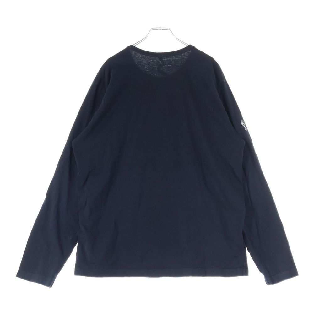 クロムハーツ サイズ:L  YNOT ロゴ刺繍長袖カットソー 中古 OK15 CHROME HEARTS (クロムハーツ) YNOT L/S TEE フロントロゴ刺繍 袖CH
