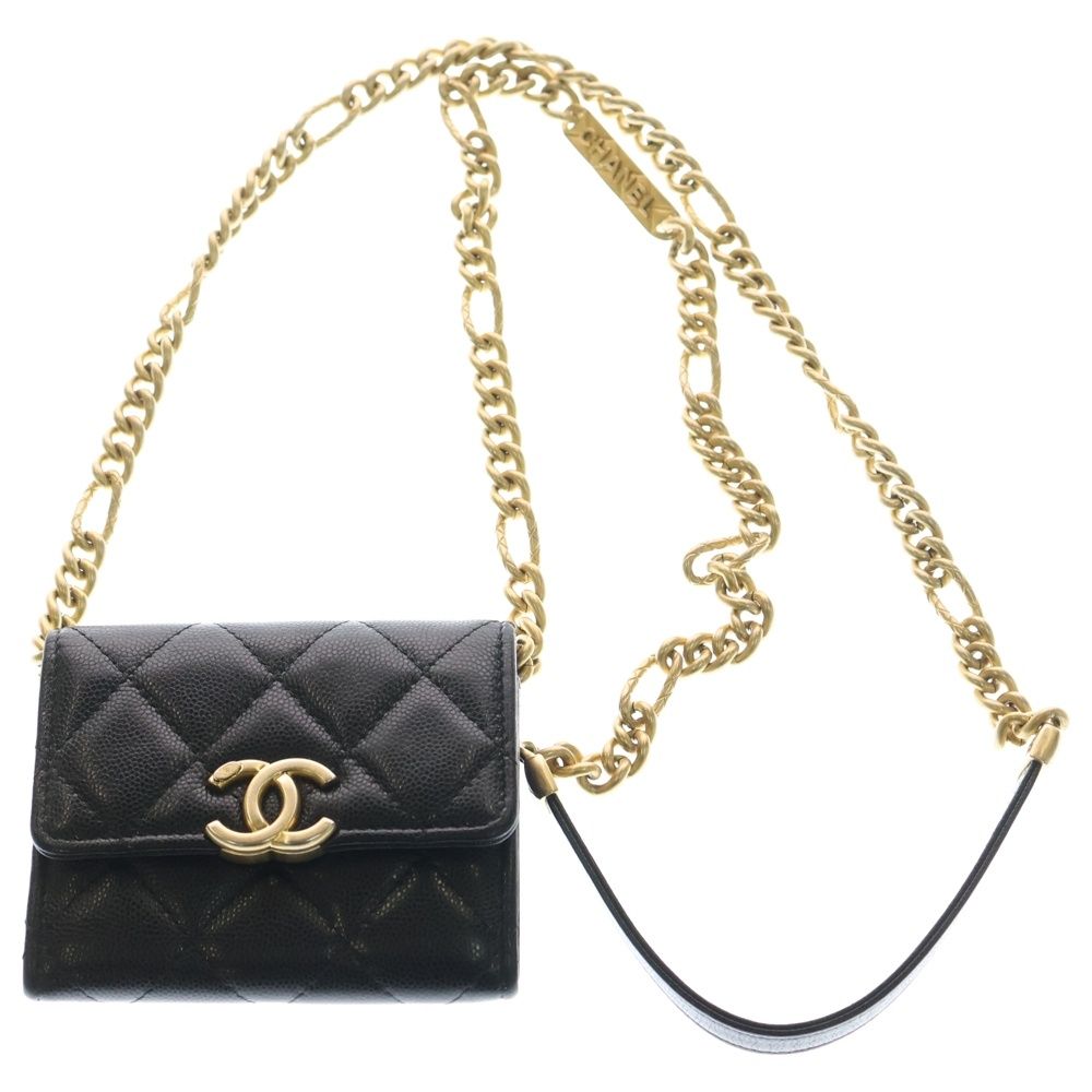 CHANEL (シャネル) マトラッセ ココマーク ミニ チェーンウォレット