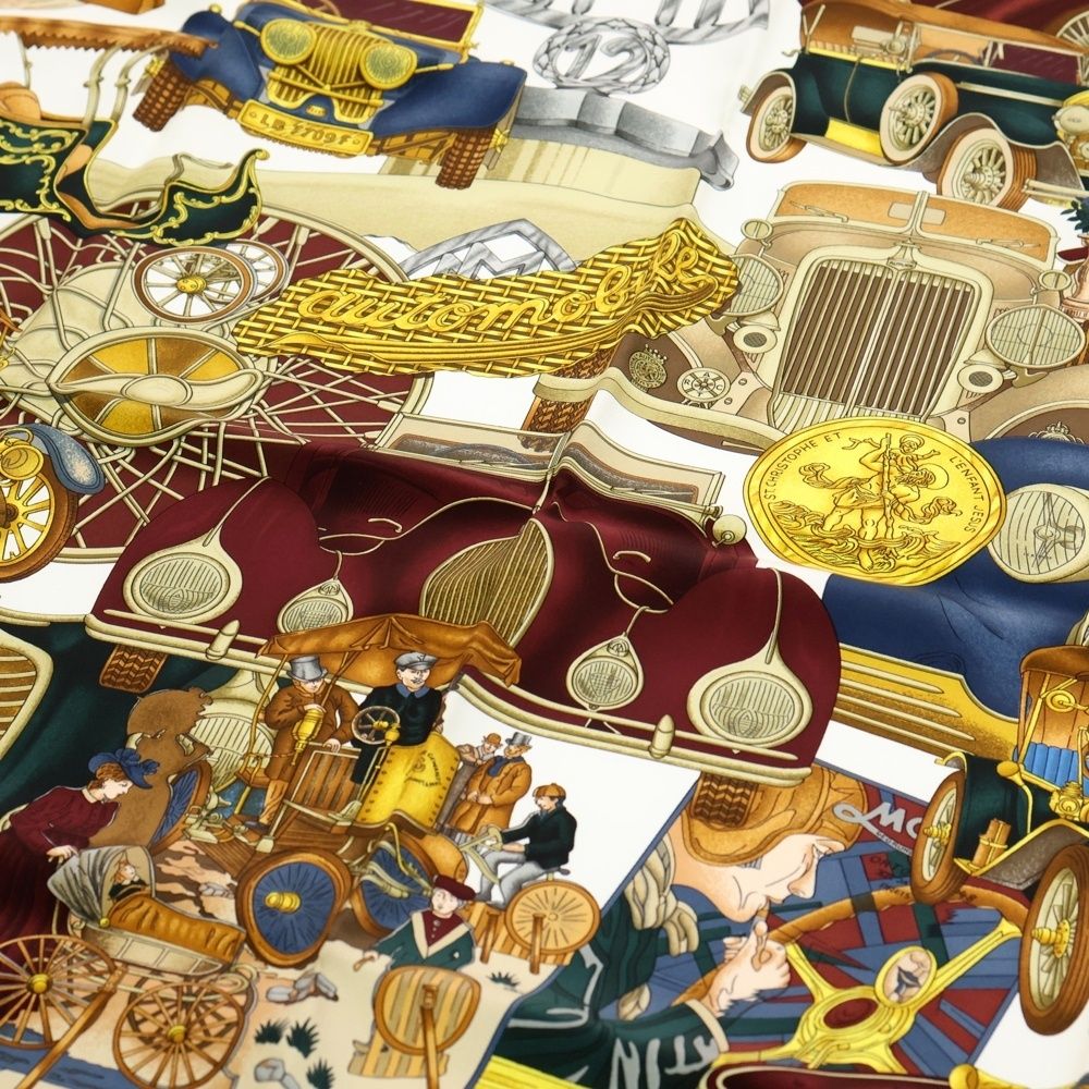 HERMES (エルメス) カレ90 AUTOMOBILE オートモービル 総柄プリント