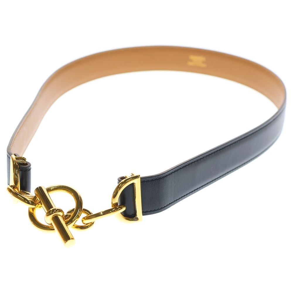 HERMES ブラウンレザー ベルト ゴールド金具 HERMES (エルメス) コンスタンス Hベルト ブラウン レザー ゴールド