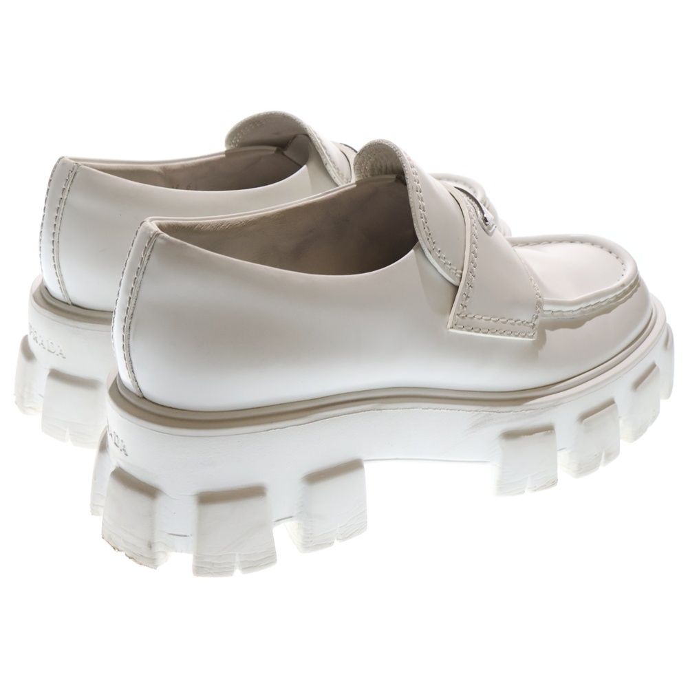 PRADA (プラダ) Monolith Pointy Brushed Leather Loafers モノリス