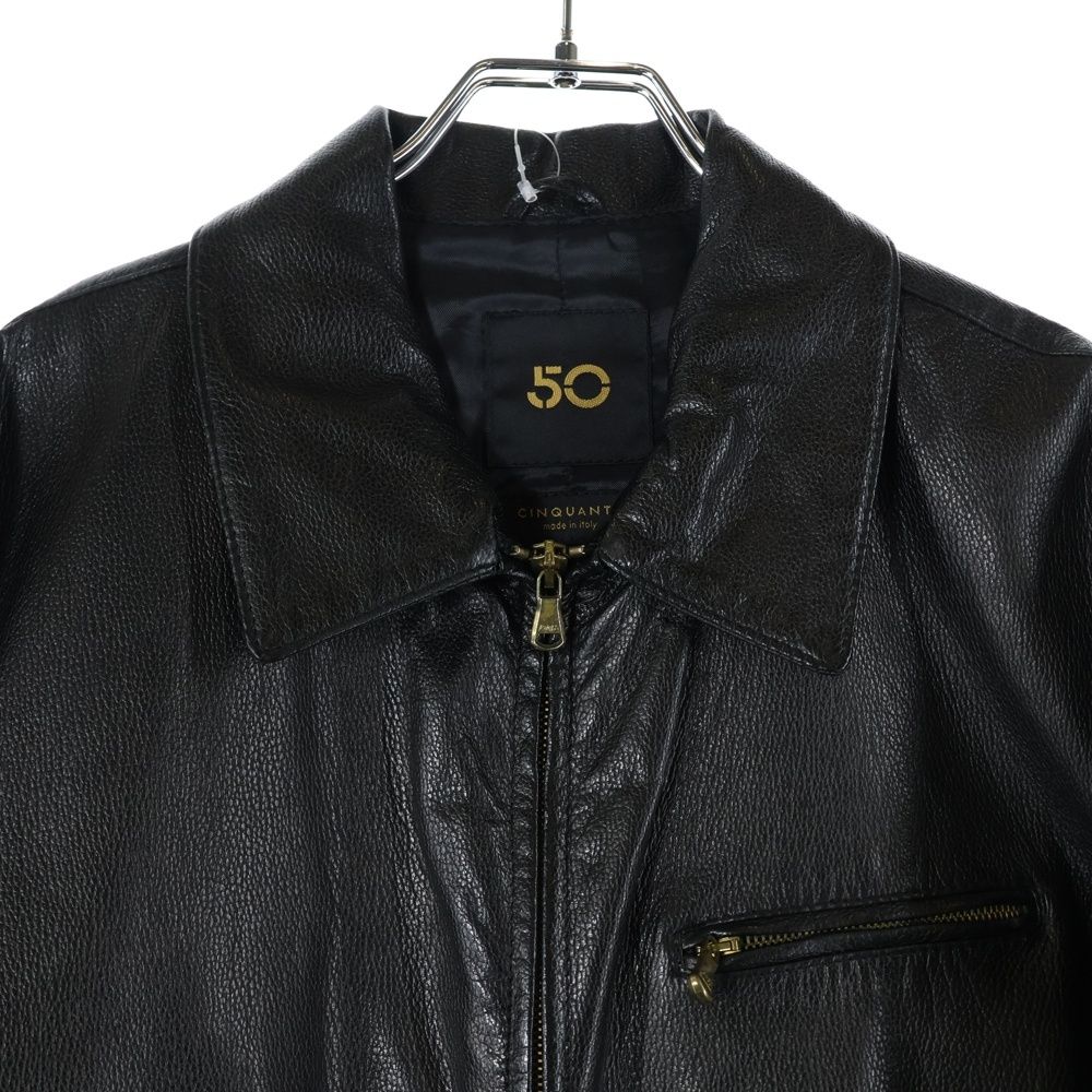CINQUANTA ブラック レザージャケット size36 Cinquanta (チンクアンタ) ジップアップ レザージャケット ブラック