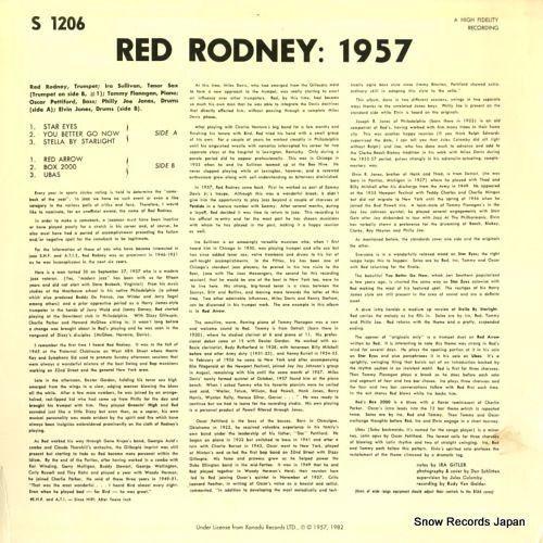 【レコード】レッド・ロドニー 1957 S1206 レコード】レッド・ロドニー 1957 S1206 - メルカリ