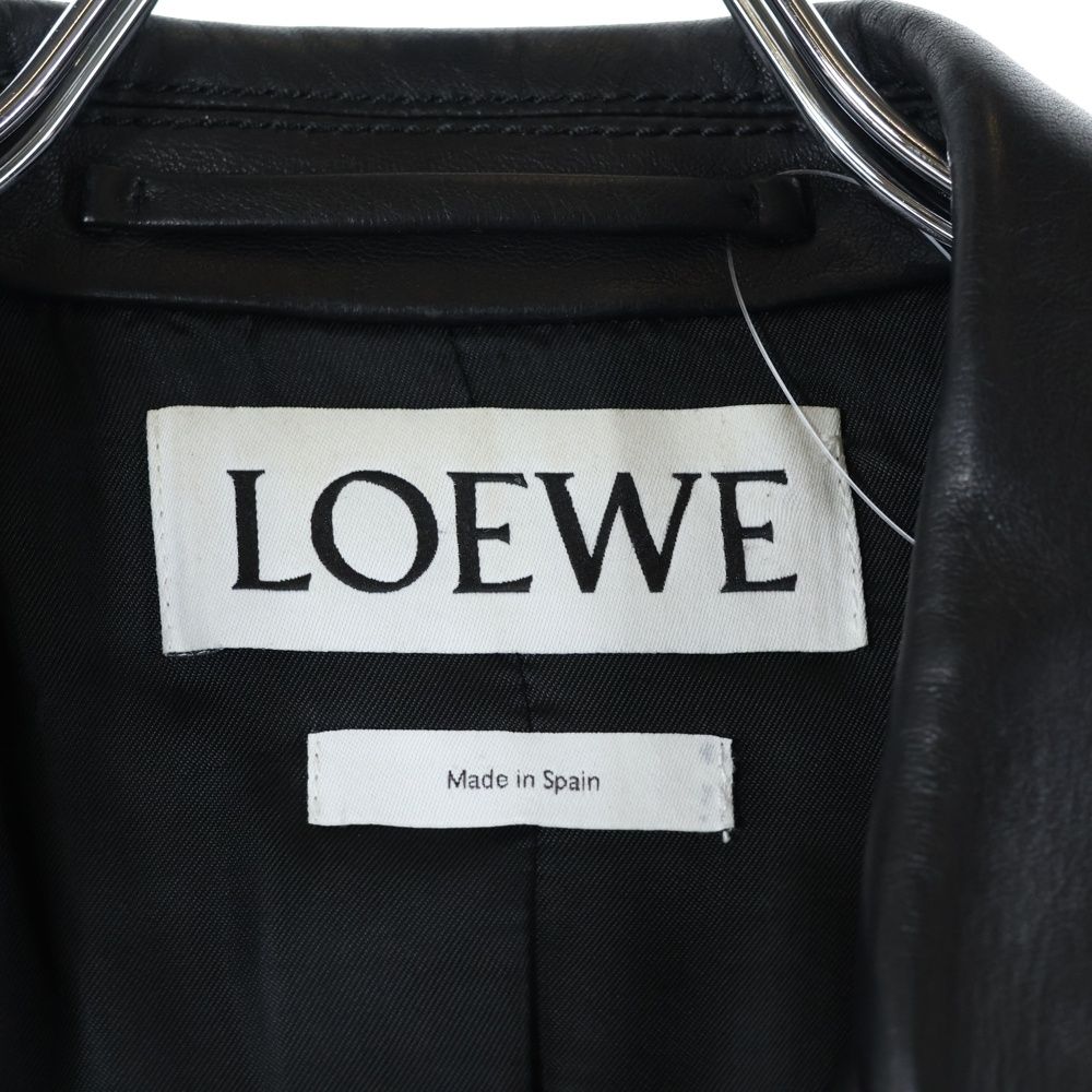 LOEWE (ロエベ) ラムレザー ダブルライダース ジャケット ブラック
