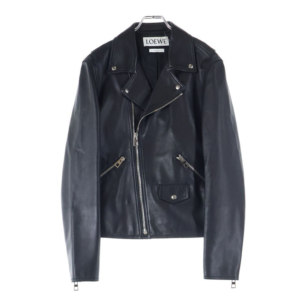 LOEWE (ロエベ) ラムレザー ダブルライダース ジャケット ブラック