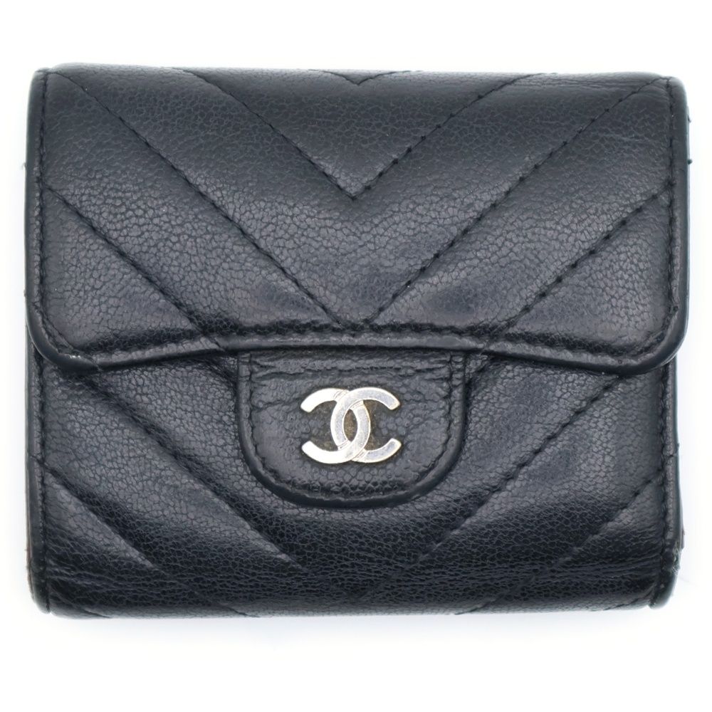 CHANEL (シャネル) ココマーク シェブロン Vステッチ キャビアスキン