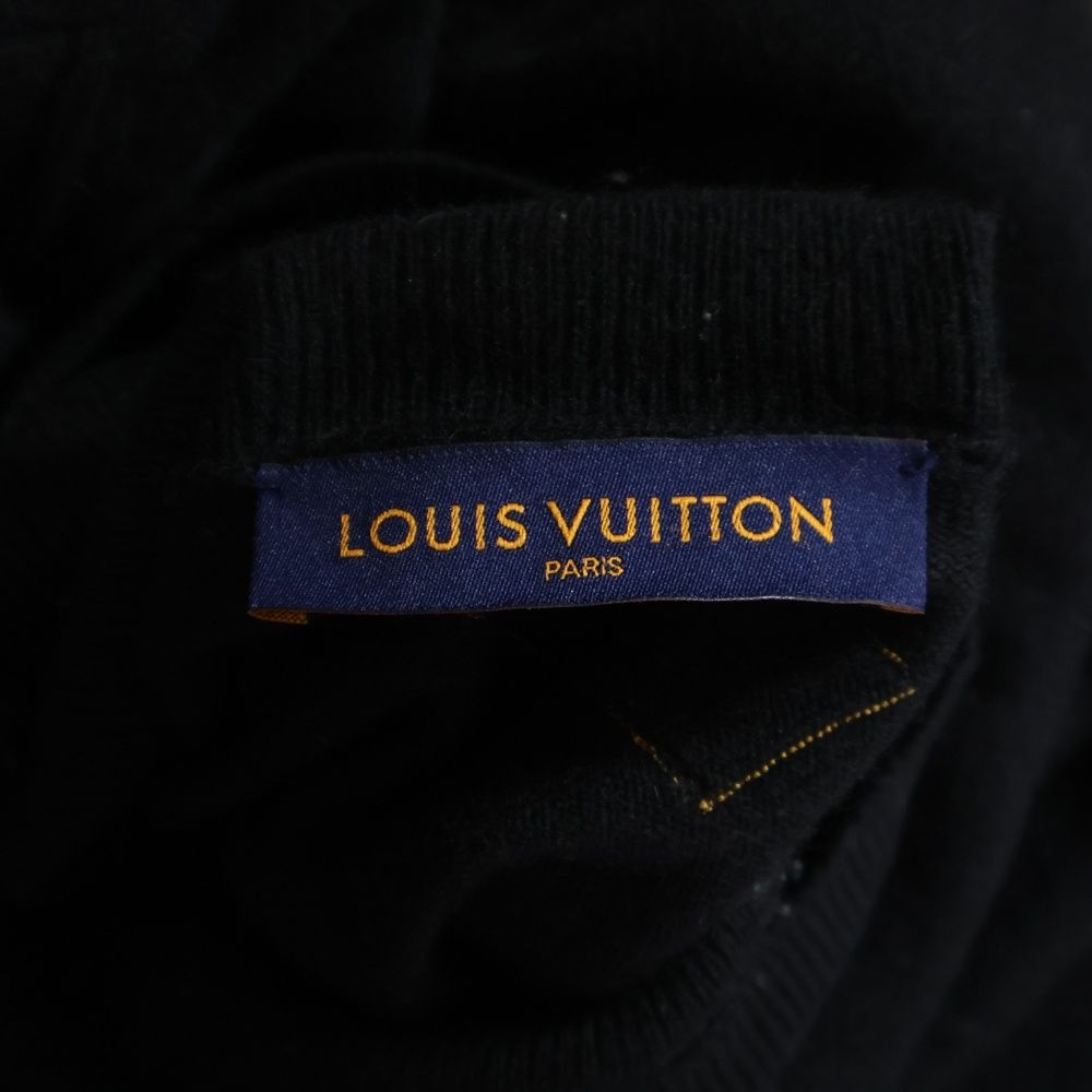 美品✨ LOUISVUITTON カシミヤ タートルネック ニット 現行 黒 L LOUIS VUITTON (ルイヴィトン) 22SS フロントLVロゴ タートルネック