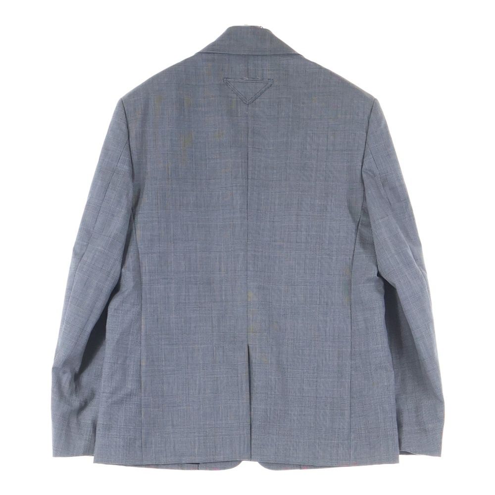 PRADA (プラダ) シングルブレスト モヘアウール チェック柄 袖ロゴ