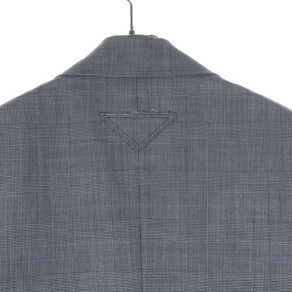 PRADA (プラダ) シングルブレスト モヘアウール チェック柄 袖ロゴ