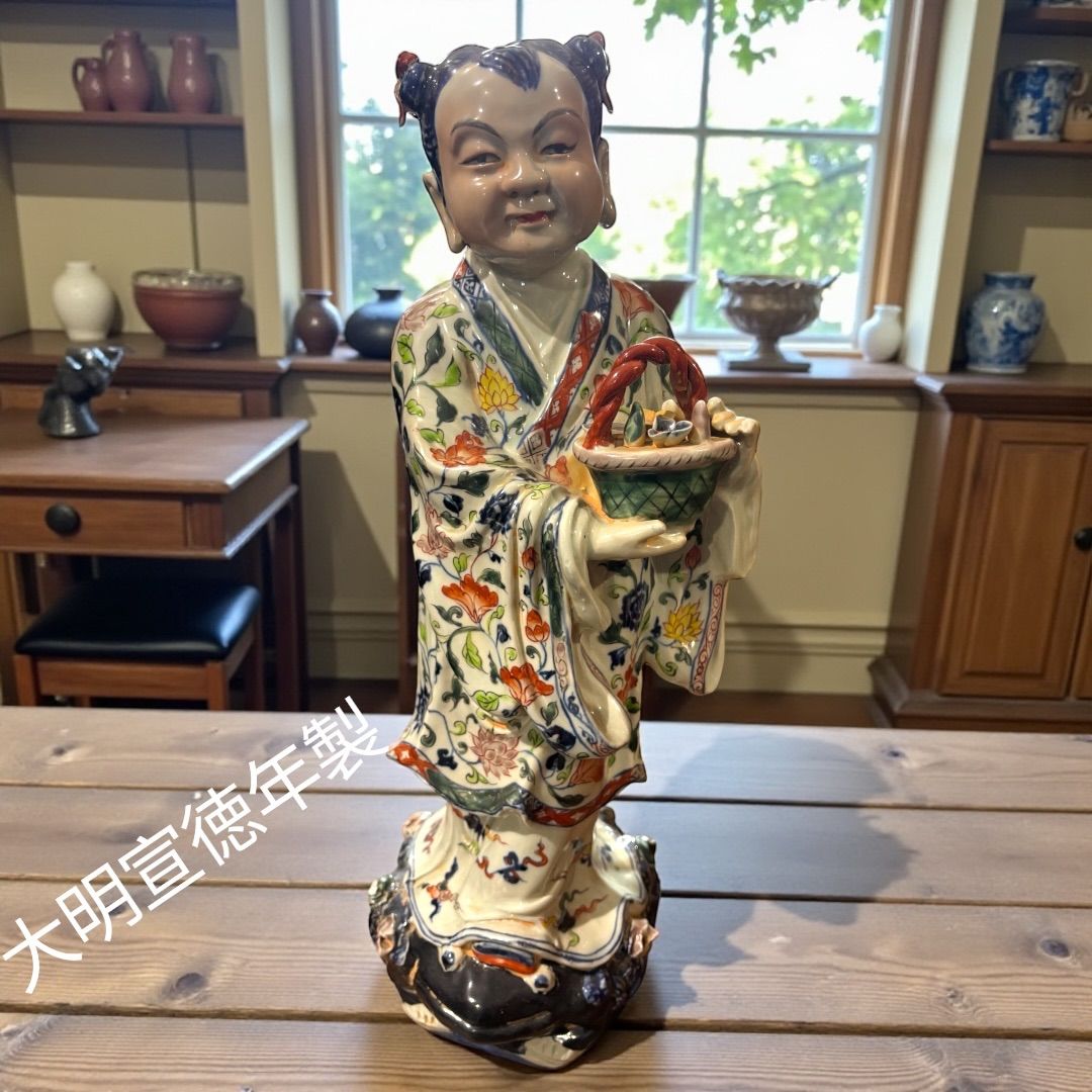 某有名資産家購入 七宝 [大明宣徳年製] 手描き 女型 蛙 貴人