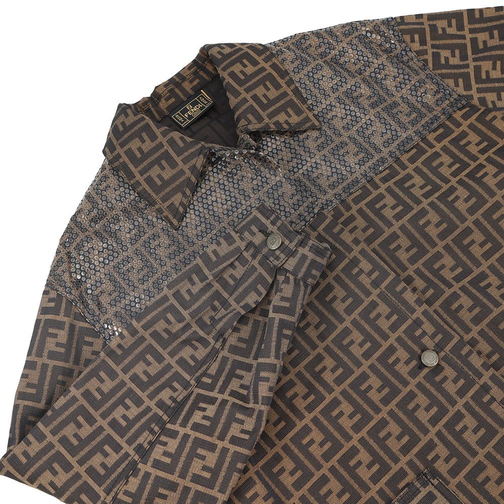 フェンディ ジャケット ズッカ柄 ロゴ 総柄 ポリエステル レディース