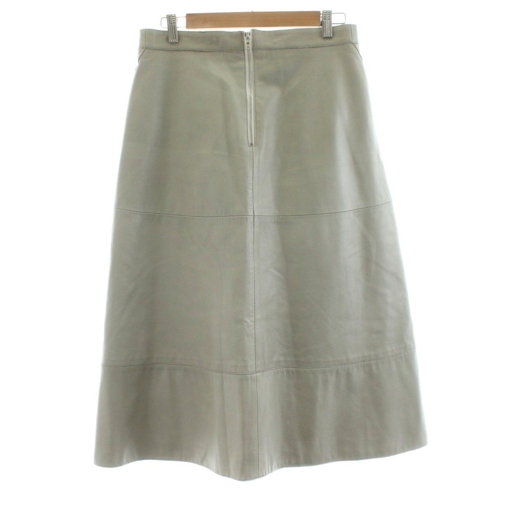 スカート Drawer ドゥロワー Drawer ラムレザーフレアロングスカート ミモレ 羊革 裏地