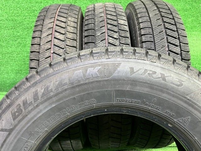 ①rug スタッドレスホイール155/80R13 ブリヂストン VRX3 スズキ:ワゴンR:2023～:MH95S:カスタムHYBRID ZXのタイヤ 検索結果