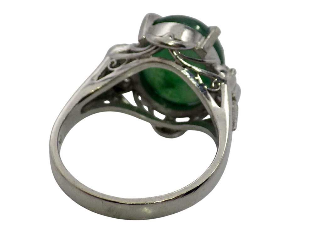 翡翠 ダイヤモンドリング Pt900 7.58g 11.5号 Jewelry Jade6.30ct Dia0