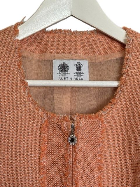 オースチン リード Austin Reed ツイード ノーカラー ジャケット 38