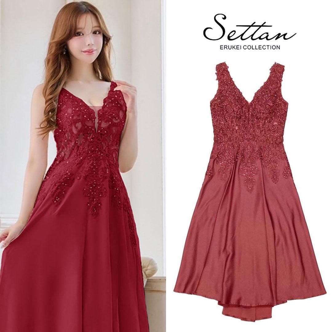 ERUKEI SETTAN / エルケイセッタン】レース Aライン ミディアムドレス