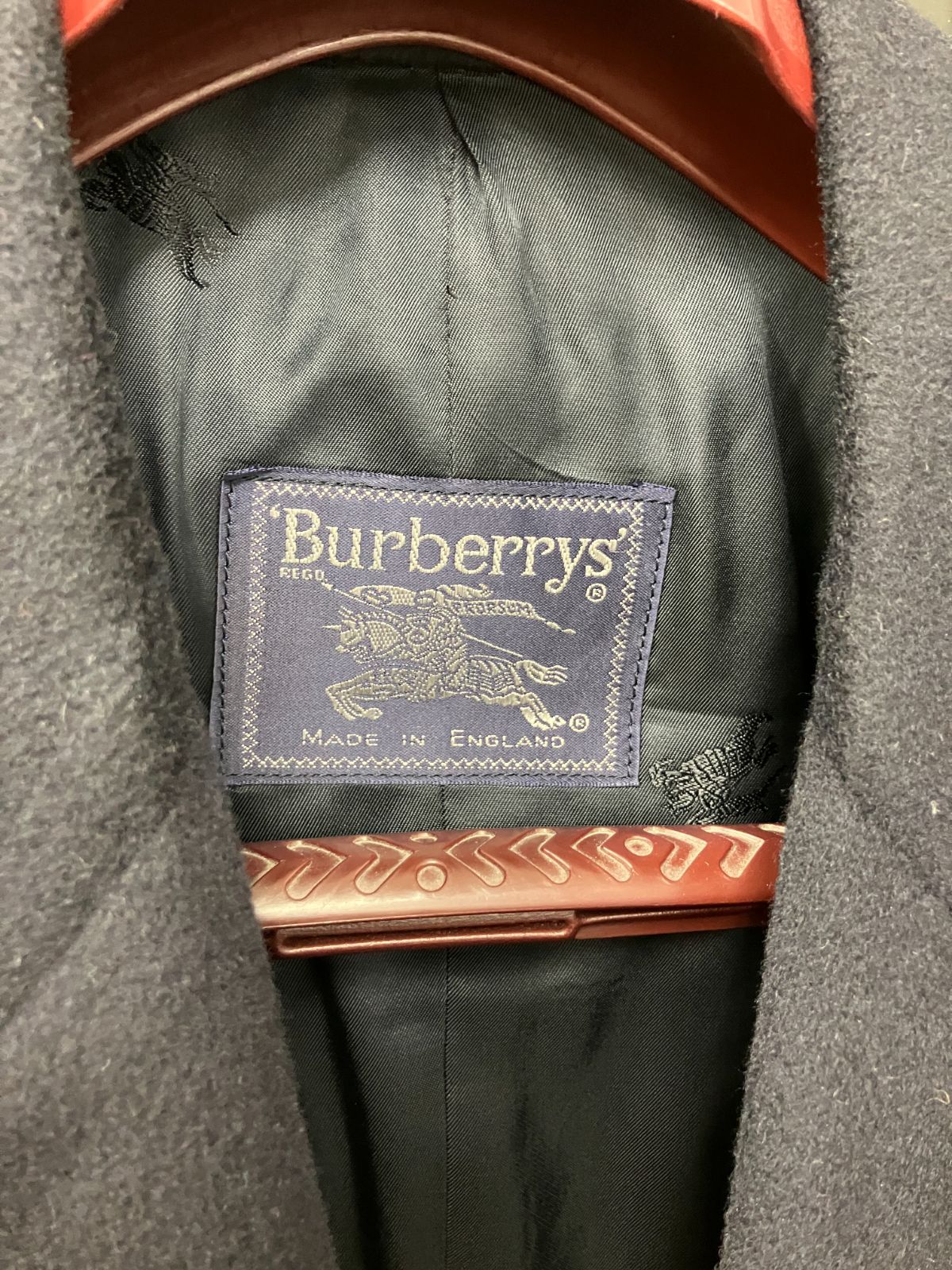 Burberry英国製】バーバリーカシミヤ ダークネイビー メンズ 