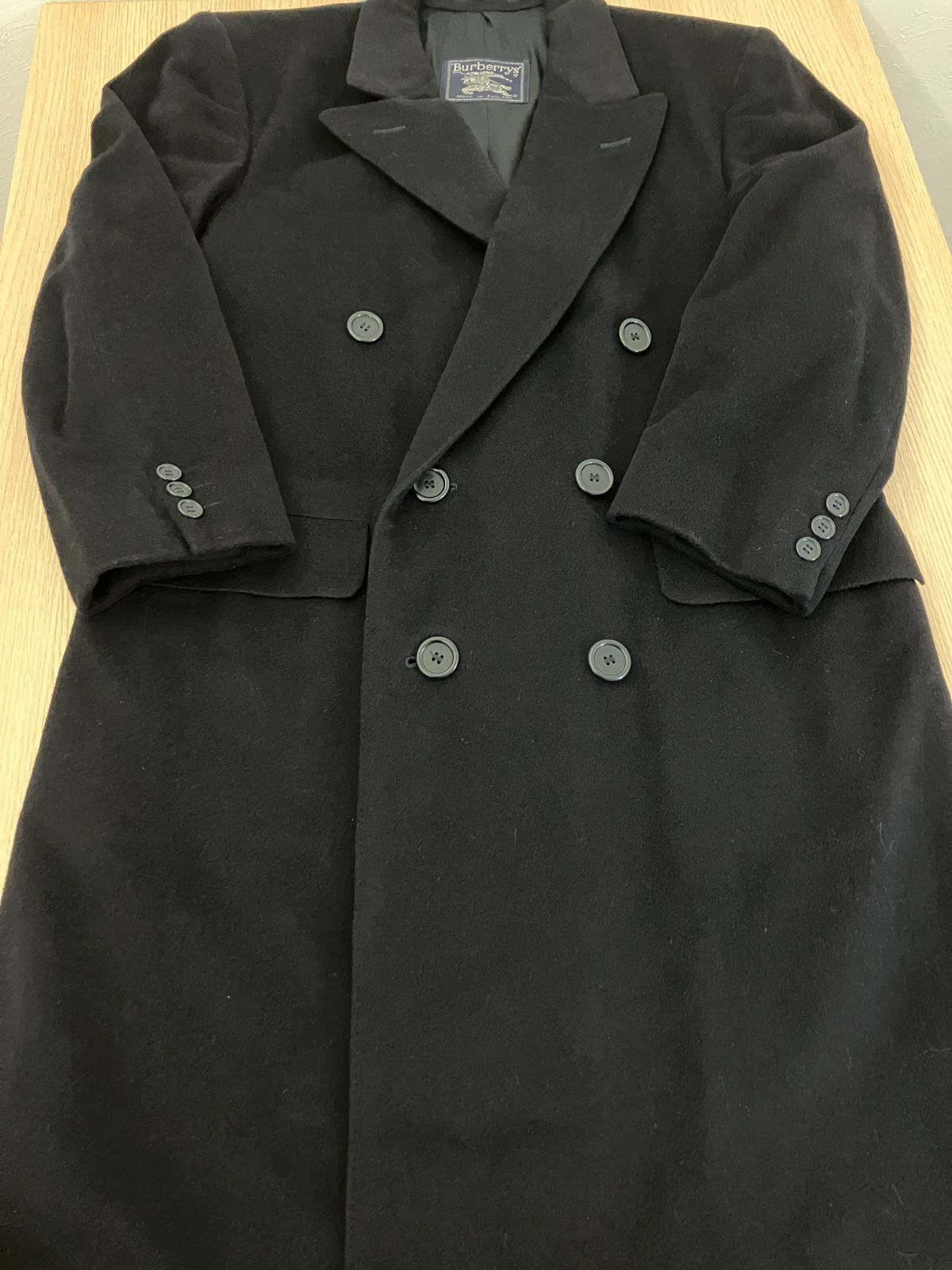 Burberry英国製】バーバリーカシミヤ ダークネイビー メンズ