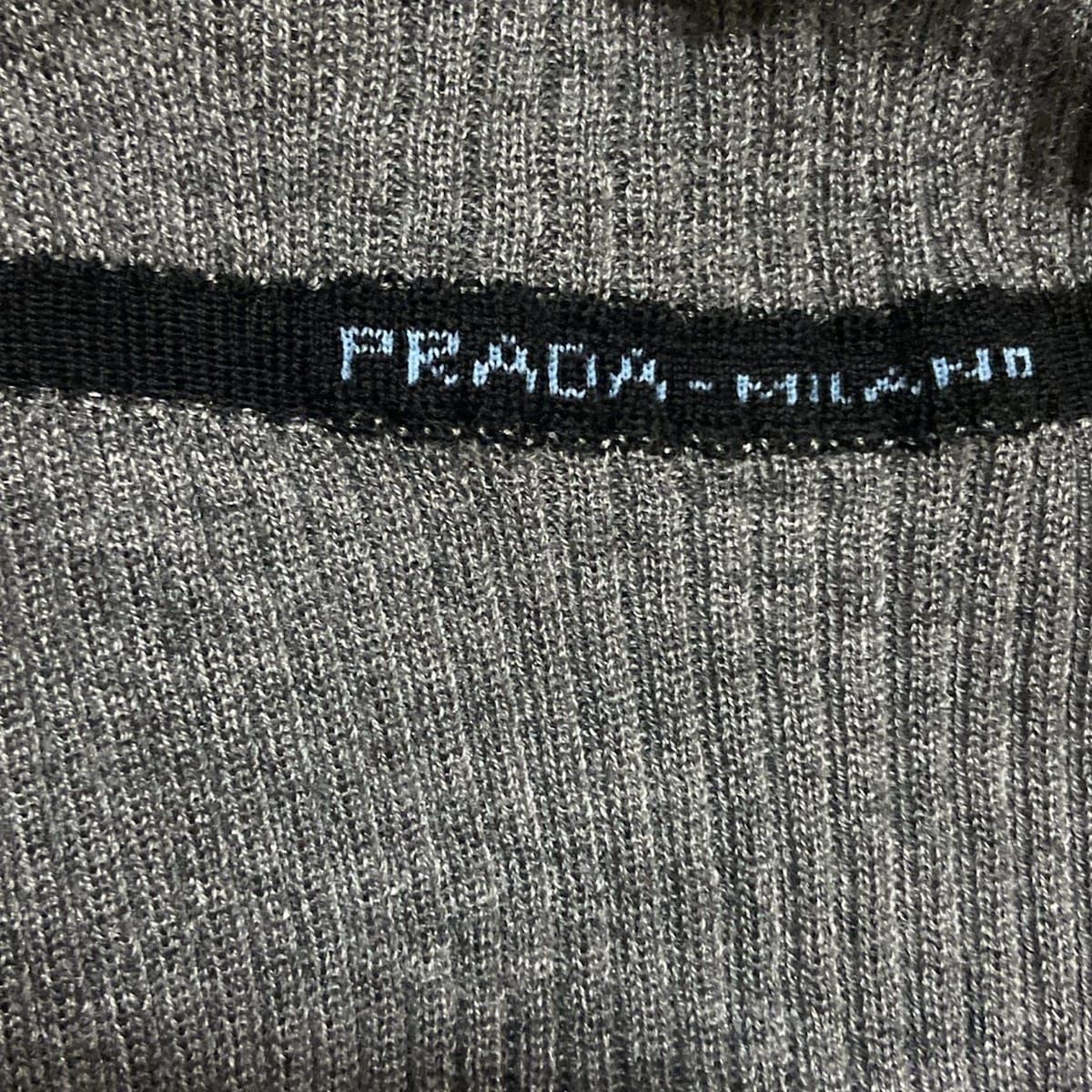 PRADA(プラダ) 長袖セーター サイズ40 M レディース美品 - グレー×黒