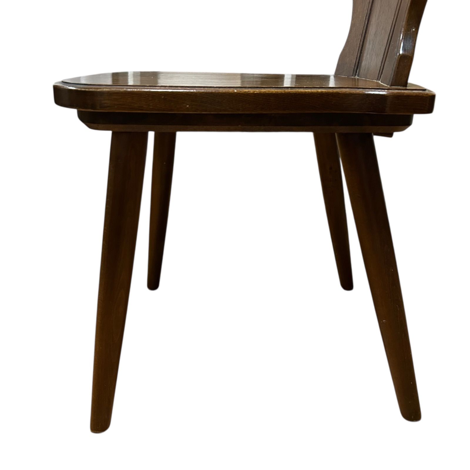 オールドカリモク　ルスティック　ダイニングチェア　紋章　焼印入り　　4脚 オールドカリモク ルスティック ダイニングチェア 紋章 焼印入り 4脚