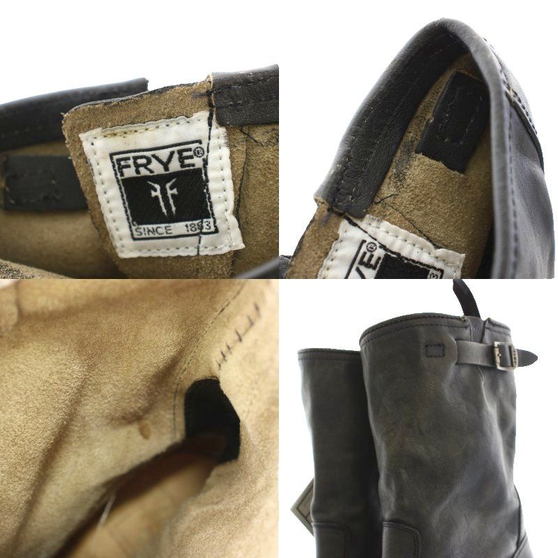 フライ FRYE エンジニアブーツ ショートブーツ レザー タグ付き 7B 黒