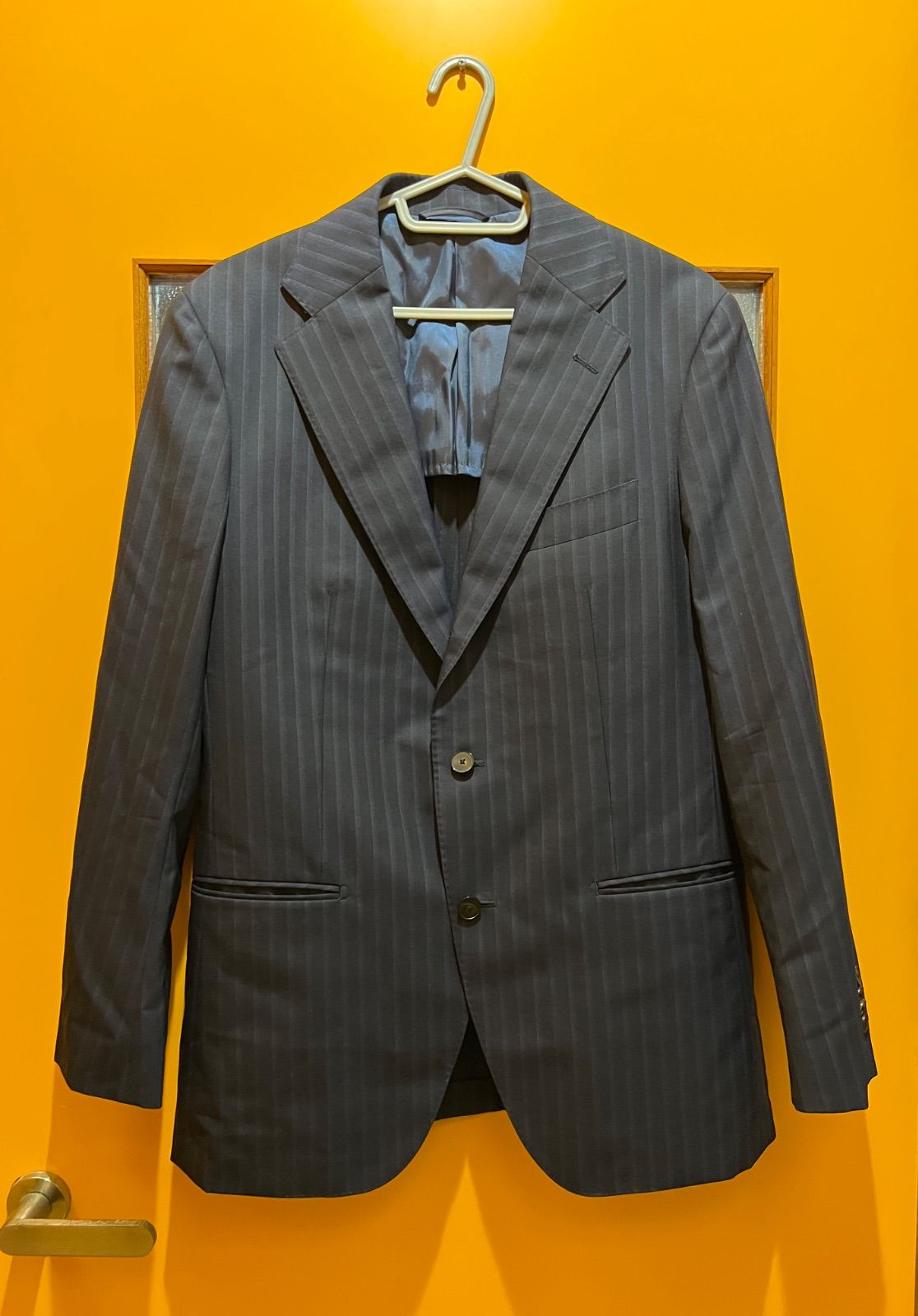 H2-55】◇ THE SUIT COMPANY 170cm-6Dropサイズ パンツスーツ 紺色