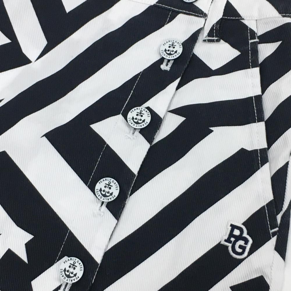 美品】パーリーゲイツ スカート 白×黒 総柄 ストレッチ レディース 1(M