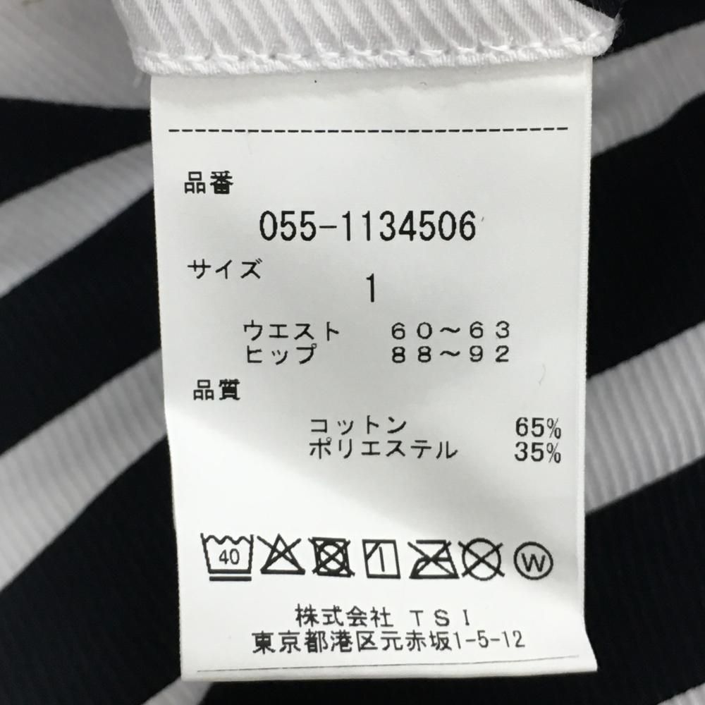 美品】パーリーゲイツ スカート 白×黒 総柄 ストレッチ レディース 1(M