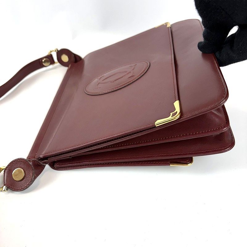 良品 Cartier カルティエ ショルダーバッグ マストライン レザー
