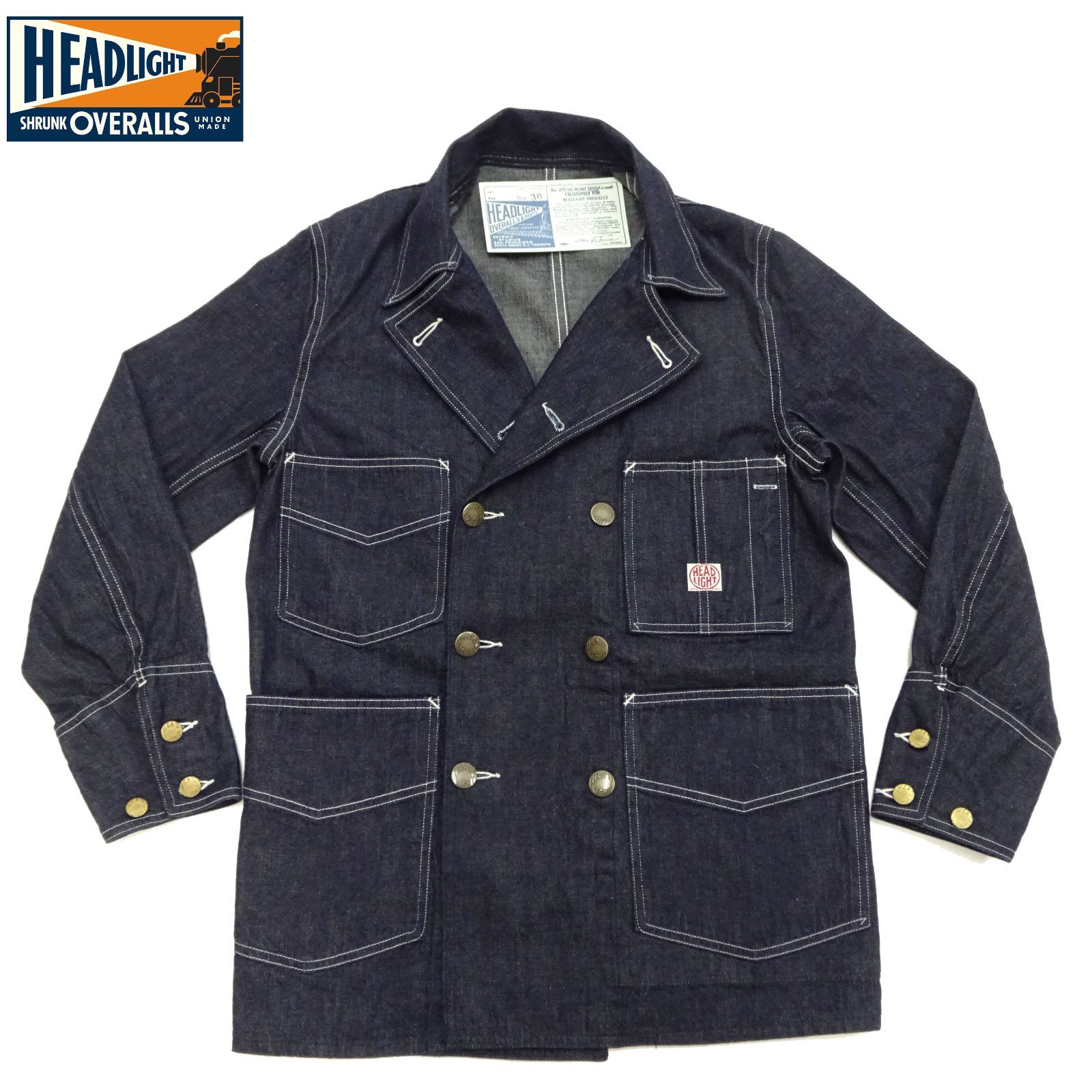 ヘッドライト 9.5oz デニム ダブルブレスト コート HEADLIGHT