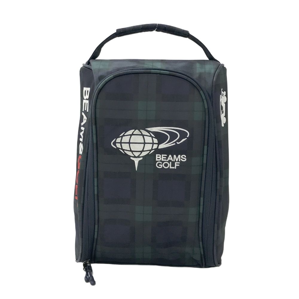 BEAMS GOLF ビームスゴルフ シューズケース チェック柄 ネイビー系