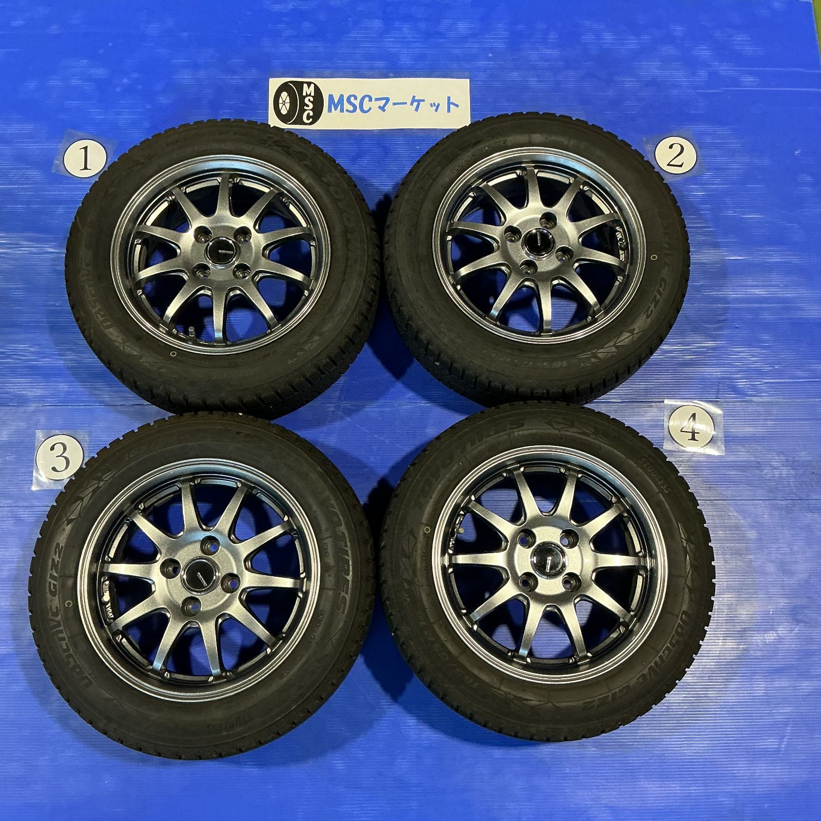 中古】タンク、パッソなど アルミ・スタッドレスセット 5.5-14 4H 100 