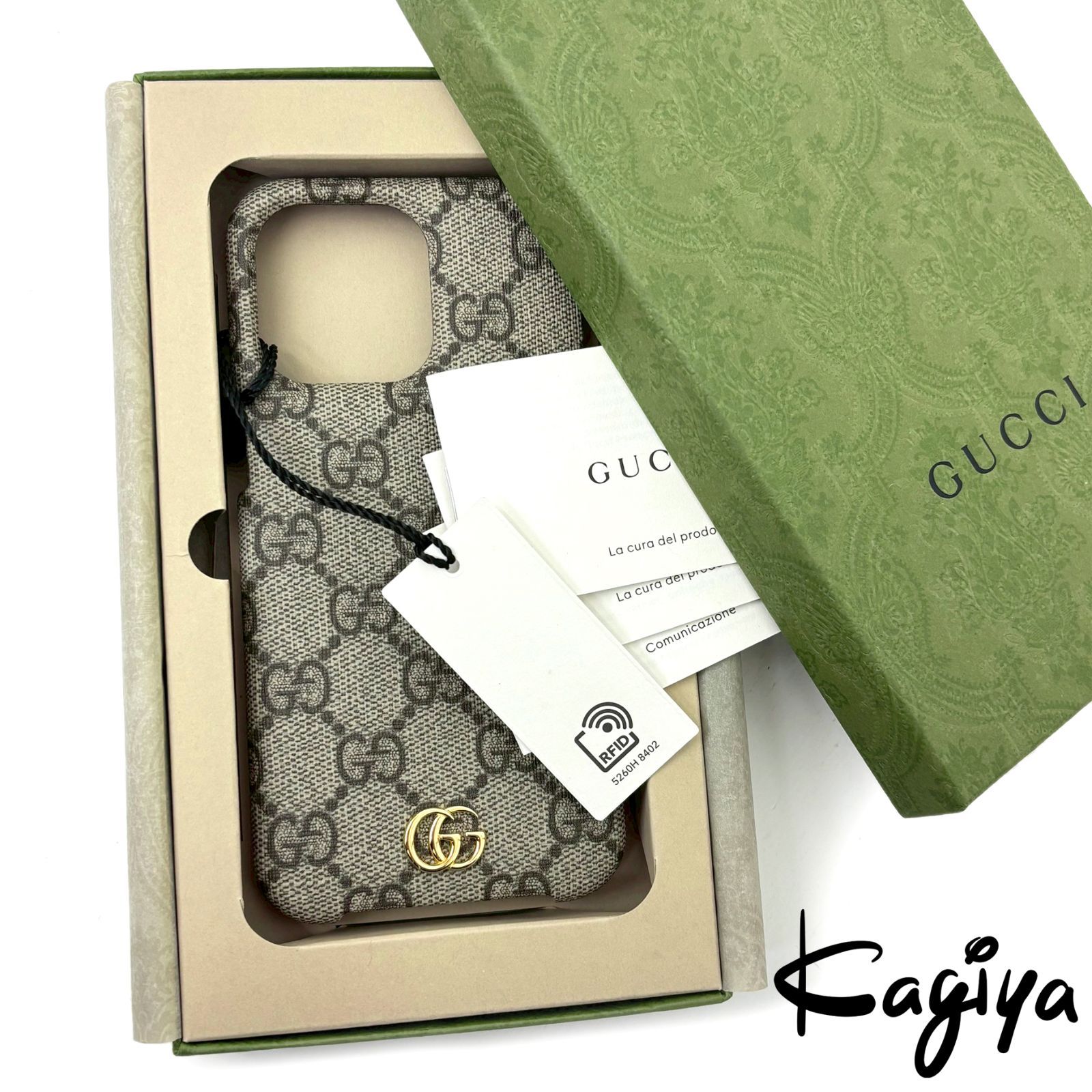 新品 GUCCI グッチ iPhone 15Pro ケース スマホケース オフィディア GG