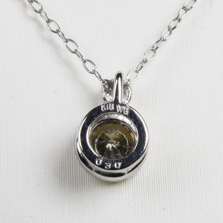 K18WG ダイヤモンド プチネックレス 0.30ct - メルカリ