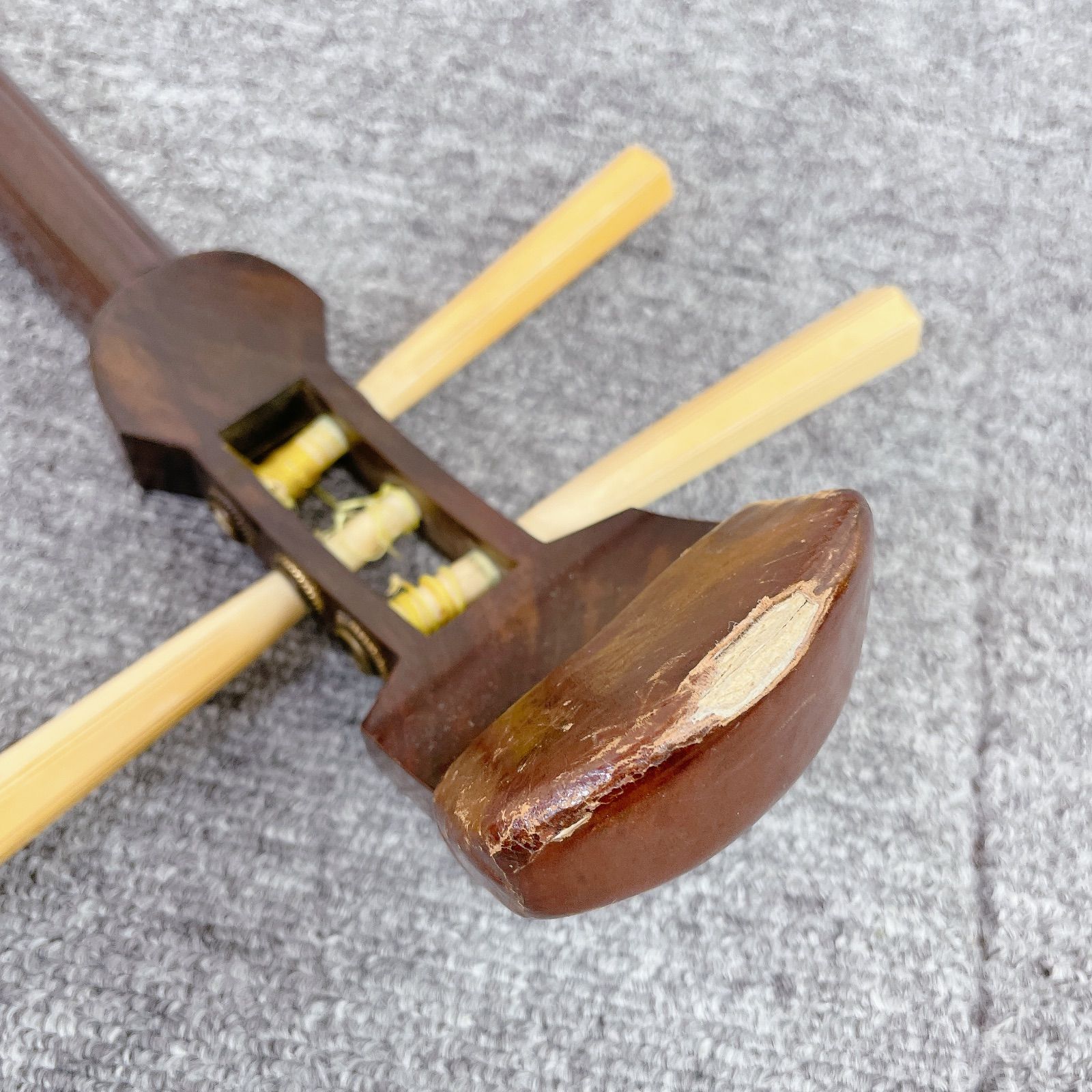 三味線 細棹 紅木 平溝 丸打胴 和楽器 - メルカリ
