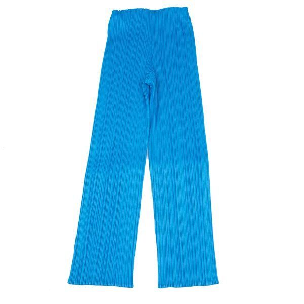美品　プリーツプリーズ　水色 THICKER　 ストレートパンツ　　サイズ4 美品 プリーツプリーズ 水色 THICKER ストレートパンツ サイズ4 PLEATS