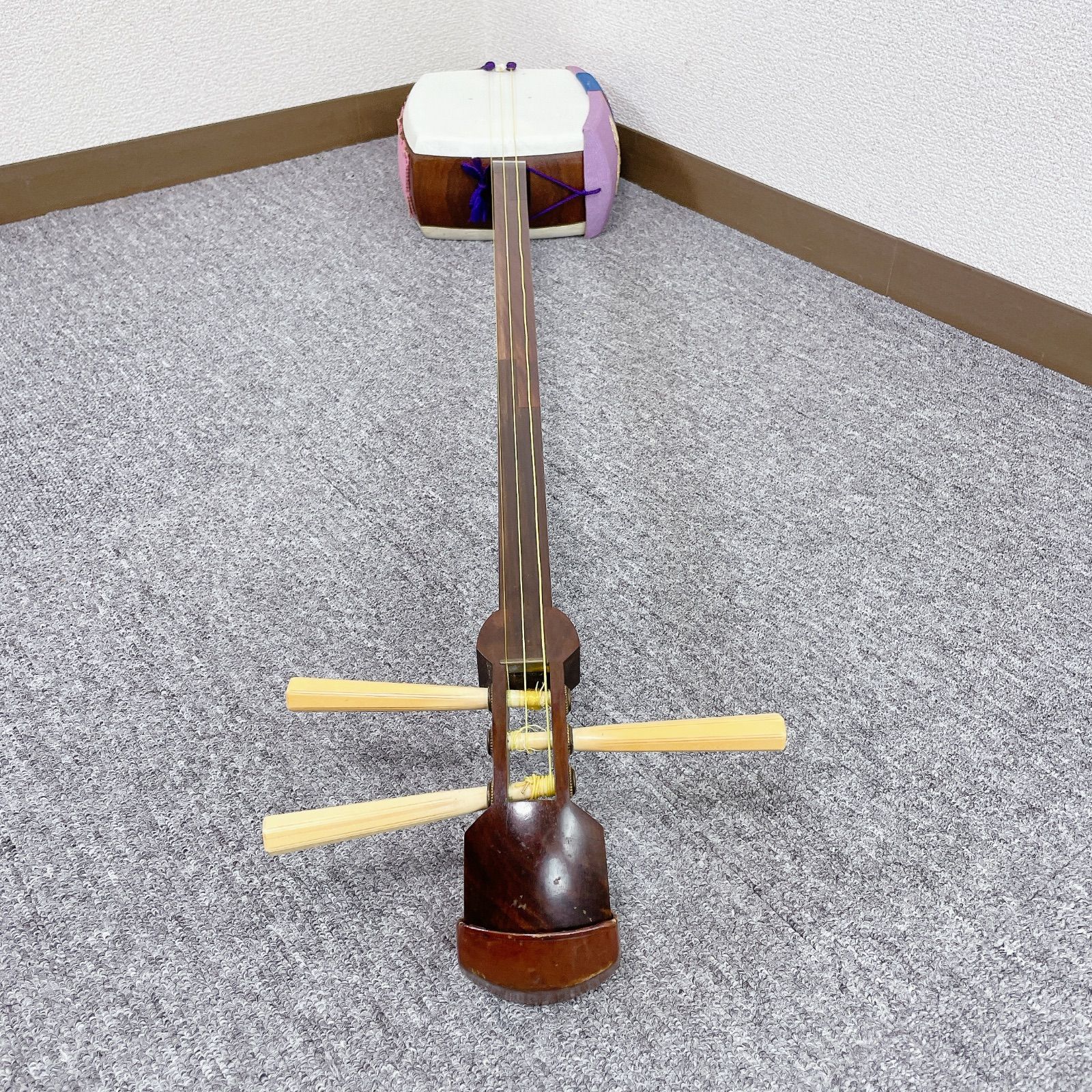 三味線 細棹 紅木 平溝 丸打胴 和楽器 - メルカリ