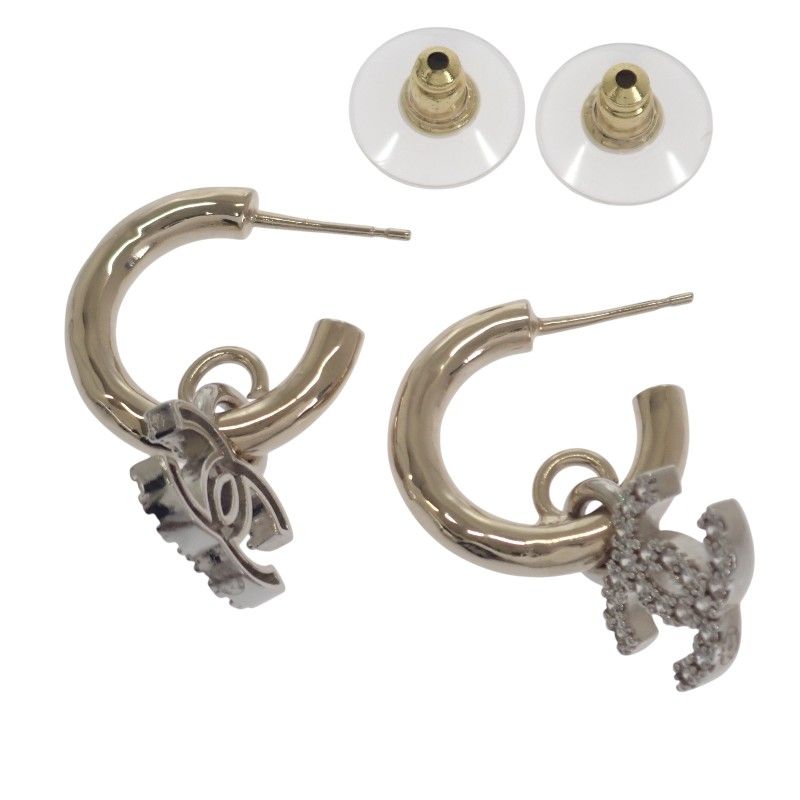 みゆ　シャネル　ピアス　美品 シャネル CHANEL ココマーク フープ AB8289 B07979 NH917 ピアス