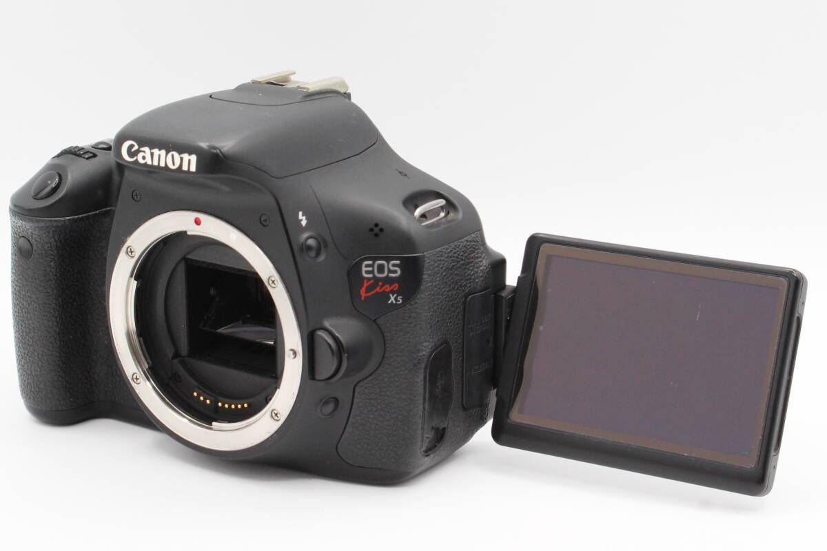 ✨バリアングル液晶✨Canon kiss X5 付属品充実 取説付き 動作良好◎ 実用品☆キヤノン CANON EOS Kiss X5 ボディ デジタル一眼 充電器
