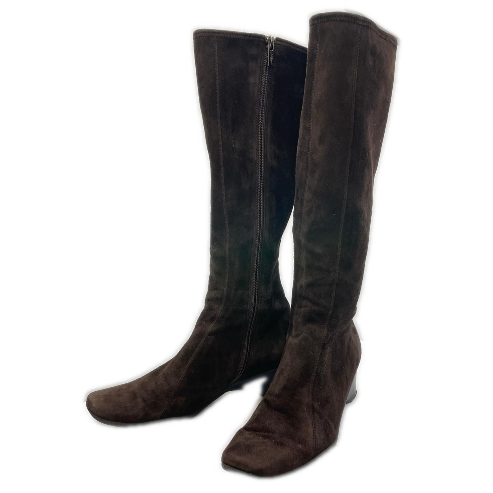 Ginza Yoshinoya 銀座よしのや ブーツ スウェード ブラウン レディース