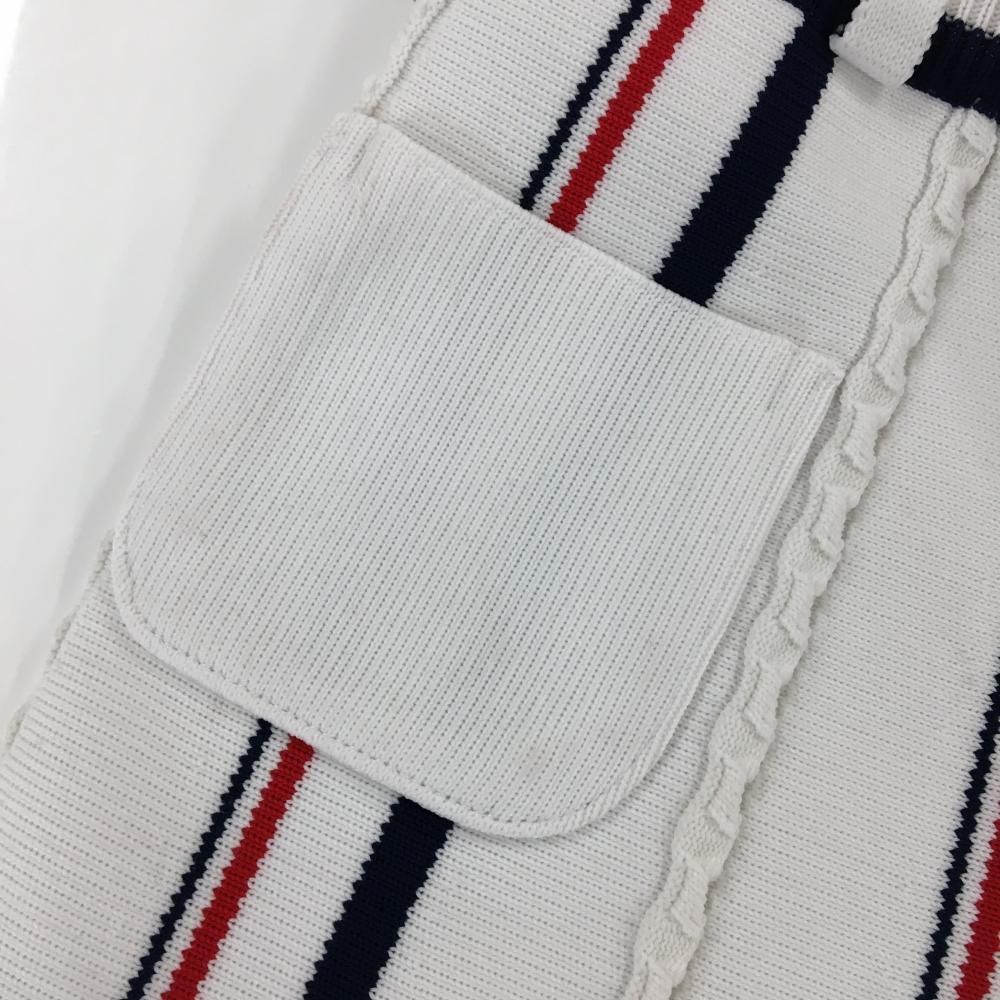 アルチビオ ニットスカート 白×ネイビー×レッド ストライプ レディース