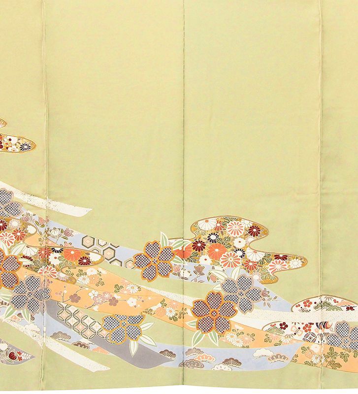 記念感謝祭【仕立無料】京友禅伝統工芸手描き染、本金彩加工、刺繍入り